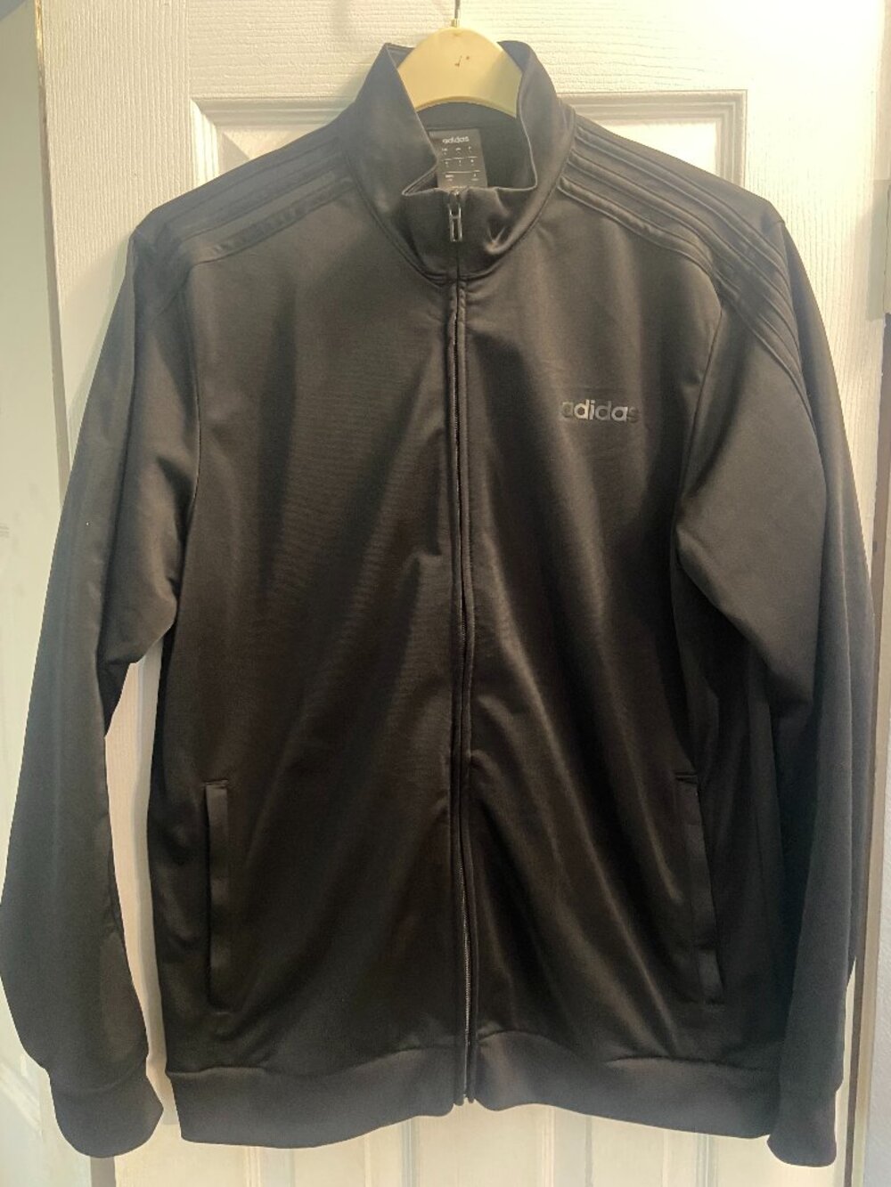 adidas Originals Men's black Full-Zip Collared Track Jacket Knit Size L